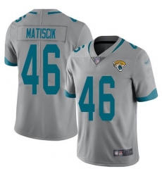 Men's Nike Jacksonville Jaguars #46 Ross Matiscik Silver Stitched NFL Limited Inverted Legend Jersey