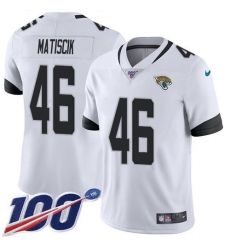 Men's Nike Jacksonville Jaguars #46 Ross Matiscik White Stitched NFL 100th Season Vapor Limited Jersey