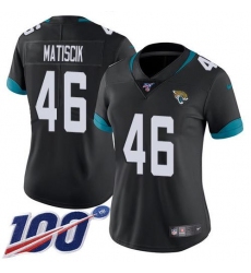 Women's Nike Jacksonville Jaguars #46 Ross Matiscik Black Team Color Stitched NFL 100th Season Vapor Untouchable Limited Jersey