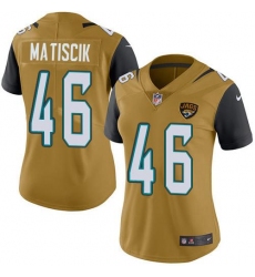 Women's Nike Jacksonville Jaguars #46 Ross Matiscik Gold Stitched NFL Limited Rush Jersey