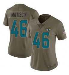 Women's Nike Jacksonville Jaguars #46 Ross Matiscik Olive Stitched NFL Limited 2017 Salute To Service Jersey