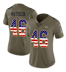 Women's Nike Jacksonville Jaguars #46 Ross Matiscik OliveUSA Flag Stitched NFL Limited 2017 Salute To Service Jersey