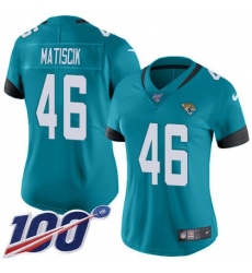 Women's Nike Jacksonville Jaguars #46 Ross Matiscik Teal Green Alternate Stitched NFL 100th Season Vapor Untouchable Limited Jersey