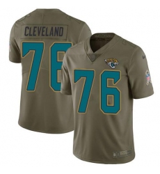 Men's Nike Jacksonville Jaguars #76 Ezra Cleveland Olive Stitched NFL Limited 2017 Salute To Service Jersey