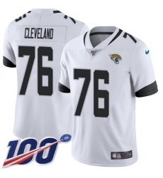 Men's Nike Jacksonville Jaguars #76 Ezra Cleveland White Stitched NFL 100th Season Vapor Limited Jersey