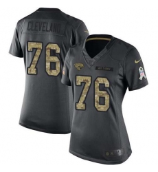 Women's Nike Jacksonville Jaguars #76 Ezra Cleveland Black Stitched NFL Limited 2016 Salute To Service Jersey