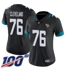 Women's Nike Jacksonville Jaguars #76 Ezra Cleveland Black Team Color Stitched NFL 100th Season Vapor Untouchable Limited Jersey