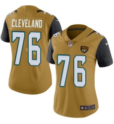 Women's Nike Jacksonville Jaguars #76 Ezra Cleveland Gold Stitched NFL Limited Rush Jersey