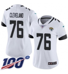 Women's Nike Jacksonville Jaguars #76 Ezra Cleveland White Stitched NFL 100th Season Vapor Untouchable Limited Jersey