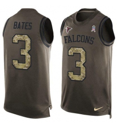 Men's Nike Atlanta Falcons #3 Jessie Bates Green Stitched NFL Limited Salute To Service Tank Top Jersey