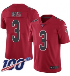 Men's Nike Atlanta Falcons #3 Jessie Bates Red Stitched NFL Limited Rush 100th Season Jersey