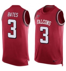 Men's Nike Atlanta Falcons #3 Jessie Bates Red Team Color Stitched NFL Limited Tank Top Jersey