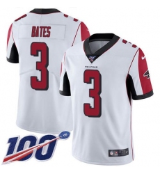 Men's Nike Atlanta Falcons #3 Jessie Bates White Stitched NFL 100th Season Vapor Untouchable Limited Jersey