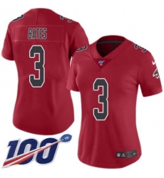 Women's Nike Atlanta Falcons #3 Jessie Bates Red Stitched NFL Limited Rush 100th Season Jersey