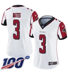 Women's Nike Atlanta Falcons #3 Jessie Bates White Stitched NFL 100th Season Vapor Untouchable Limited Jersey