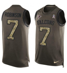 Men's Nike Atlanta Falcons #7 Bijan Robinson Green Stitched NFL Limited Salute To Service Tank Top Jersey