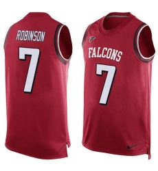 Men's Nike Atlanta Falcons #7 Bijan Robinson Red Team Color Stitched NFL Limited Tank Top Jersey