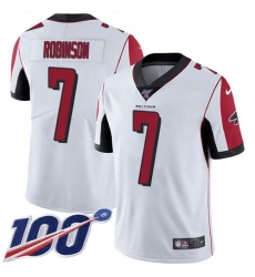 Men's Nike Atlanta Falcons #7 Bijan Robinson White Stitched NFL 100th Season Vapor Untouchable Limited Jersey