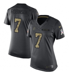 Women's Nike Atlanta Falcons #7 Bijan Robinson Black Stitched NFL Limited 2016 Salute To Service Jersey