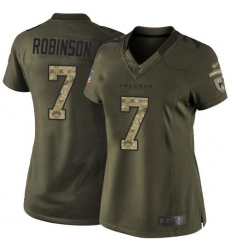 Women's Nike Atlanta Falcons #7 Bijan Robinson Green Stitched NFL Limited 2015 Salute To Service Jersey