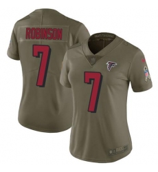 Women's Nike Atlanta Falcons #7 Bijan Robinson Olive Stitched NFL Limited 2017 Salute To Service Jersey