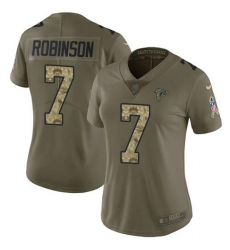 Women's Nike Atlanta Falcons #7 Bijan Robinson OliveCamo Stitched NFL Limited 2017 Salute To Service Jersey