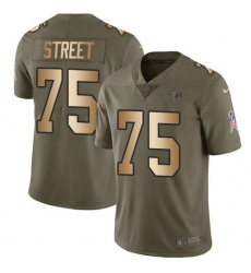 Men's and Youth Nike Atlanta Falcons #75 Kentavius Street OliveGold Stitched NFL Limited 2017 Salute To Service Jersey