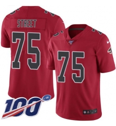 Men's and Youth Nike Atlanta Falcons #75 Kentavius Street Red Stitched NFL Limited Rush 100th Season Jersey