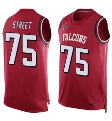 Men's and Youth Nike Atlanta Falcons #75 Kentavius Street Red Team Color Stitched NFL Limited Tank Top Jersey