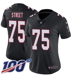 Women's Nike Atlanta Falcons #75 Kentavius Street Black Alternate Stitched NFL 100th Season Vapor Untouchable Limited Jersey