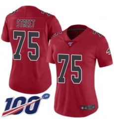 Women's Nike Atlanta Falcons #75 Kentavius Street Red Stitched NFL Limited Rush 100th Season Jersey