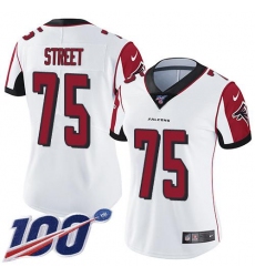 Women's Nike Atlanta Falcons #75 Kentavius Street White Stitched NFL 100th Season Vapor Untouchable Limited Jersey