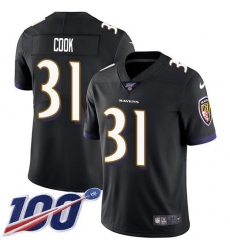 Men's Nike Baltimore Ravens #31 Dalvin Cook Black Alternate Stitched NFL 100th Season Vapor Untouchable Limited Jersey