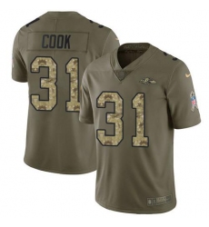 Men's Nike Baltimore Ravens #31 Dalvin Cook OliveCamo Stitched NFL Limited 2017 Salute To Service Jersey