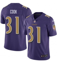 Men's Nike Baltimore Ravens #31 Dalvin Cook Purple Stitched NFL Limited Rush Jersey