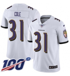 Men's Nike Baltimore Ravens #31 Dalvin Cook White Stitched NFL 100th Season Vapor Untouchable Limited Jersey