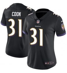 Women's Nike Baltimore Ravens #31 Dalvin Cook Black Alternate Stitched NFL Vapor Untouchable Limited Jersey