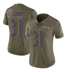 Women's Nike Baltimore Ravens #31 Dalvin Cook Olive Stitched NFL Limited 2017 Salute To Service Jersey