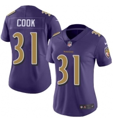 Women's Nike Baltimore Ravens #31 Dalvin Cook Purple Stitched NFL Limited Rush Jersey