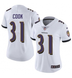 Women's Nike Baltimore Ravens #31 Dalvin Cook White Stitched NFL Vapor Untouchable Limited Jersey