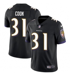 Youth Nike Baltimore Ravens #31 Dalvin Cook Black Alternate Stitched NFL Vapor Untouchable Limited Jersey