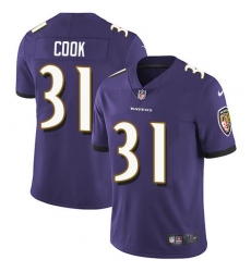 Youth Nike Baltimore Ravens #31 Dalvin Cook Purple Team Color Stitched NFL Vapor Untouchable Limited Jersey