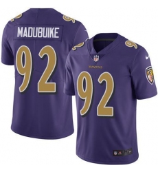 Men's Nike Baltimore Ravens #92 Justin Madubuike Purple Stitched NFL Limited Rush Jersey