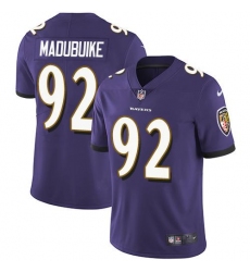 Men's Nike Baltimore Ravens #92 Justin Madubuike Purple Team Color Stitched NFL Vapor Untouchable Limited Jersey