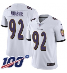 Men's Nike Baltimore Ravens #92 Justin Madubuike White Stitched NFL 100th Season Vapor Untouchable Limited Jersey