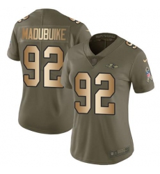 Women's Nike Baltimore Ravens #92 Justin Madubuike OliveGold Stitched NFL Limited 2017 Salute To Service Jersey