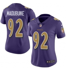 Women's Nike Baltimore Ravens #92 Justin Madubuike Purple Stitched NFL Limited Rush Jersey