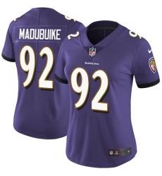 Women's Nike Baltimore Ravens #92 Justin Madubuike Purple Team Color Stitched NFL Vapor Untouchable Limited Jersey