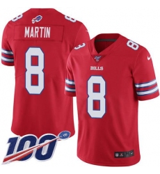 Men's Nike Buffalo Bills #8 Sam Martin Red Stitched NFL Limited Rush 100th Season Jersey