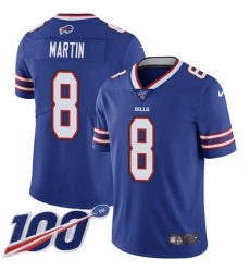 Men's Nike Buffalo Bills #8 Sam Martin Royal Blue Team Color Stitched NFL 100th Season Vapor Limited Jersey